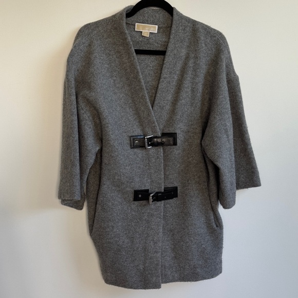 Michael Kors Gray Cardigan with Black Trim - Picture 2 of 4